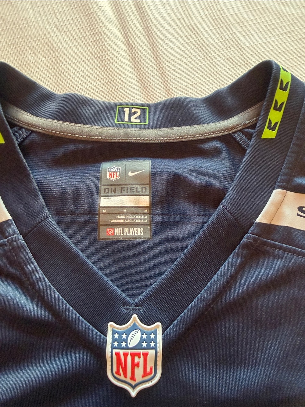 Nike Women’s Seattle Seahawks Navy and Neon Green #24 Jersey - Picture 4 of 7